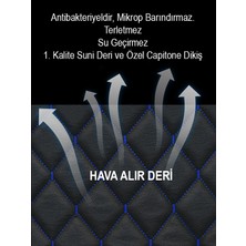 AK-SA-STR Renault Latitude 2li Koltuk Minderi Terletmez Deri Siyahmavi