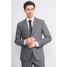 Mentality 9188 Erkek Mono Yaka Slim Fit Takım Elbise Gri