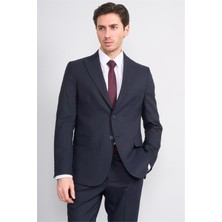 Mentality 9176 Erkek Kırlangıç Yaka Slim Fit Takım Elbise Lacivert