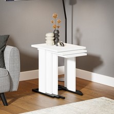 Ceramical Zg5 3'lü Zigon Sehpa - Beyaz