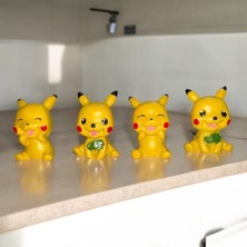 4'lü Pikachu Pokémon Biblo Seti Noel ve Yılbaşı Vitrin Süsü