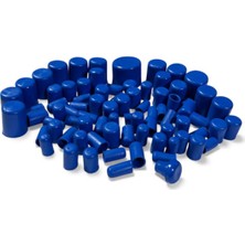 MOTORKİT MK Mavi Motosiklet Vida Kapağı Seti - Silikon Tapa Seti - 80 Adet - Universal - Cg - Cub - Drift -Motorkit Mk