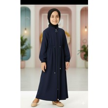 Mismoly Medine Ipeği Beli Lastikli Bağcıklı Çocuk Ferace