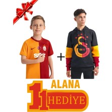 Galatasaray Orijinal 5 Yıldız Çocuk Forma Siyah 5 Yıldız Sweatshirt Hediyeli