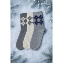 3'lü Kışlık Baklava Desenli Çorap