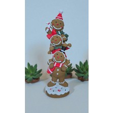 Üçlü Yılbaşı Temalı Gingerbread Kurabiye Adam Biblo Seti
