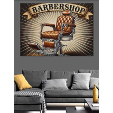 Karizma Tablo Eski Model Berber Koltuğu Dekoratif Kanvas - Mdf Ahşap Tablo