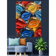 Karizma Tablo Renkli Cam Misketler Resmi Dekoratif Kanvas - Mdf Ahşap Tablo