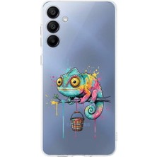 PrintiFy Samsung Galaxy A17 ile Uyumlu Splash Bukalemun Tasarımlı Şeffaf Silikon Kılıf