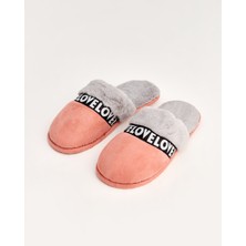 ŞERİ-P - Love Yazılı Pembe Kadın Ev Terliği