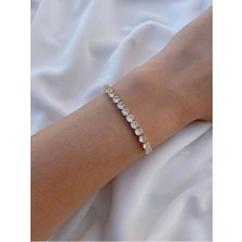 Kadın Gold Renk Su Yolu Taş Bileklik