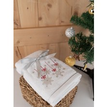 Baveno Home Pamuklu 2'li 45X70 cm Premium Nakışlı Modern Havlu & Havlu Seti Baveno