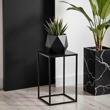Aydın Metal Metal Kare Saksılık Modern Minimal Çiçeklik - Yükseklik 50 cm