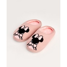 MİİMİ - Minnie Mouse Detaylı Pembe Kadın Ev Terliği