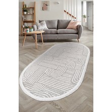 Dekozer Revna Oval Halı | Yıkanabilir, Kaymaz Taban, Modern Salon ve Mutfak Halısı