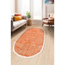 Dekozer Revna Oval Halı | Yıkanabilir, Kaymaz Taban, Modern Salon ve Mutfak Halısı