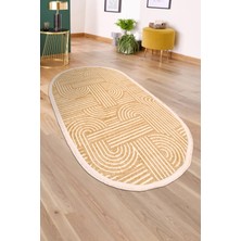 Dekozer Revna Oval Halı | Yıkanabilir, Kaymaz Taban, Modern Salon ve Mutfak Halısı