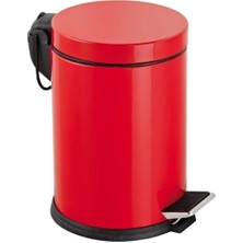 Vinoks Eko Serisi 3 Litre Hacimli Paslanmaz Banyo-Mutfak Pedallı Çöp Kovası Kırmızı