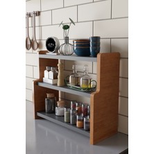 Alpa Ev Mobilya 3 Katlı Mutfak Tezgah Üstü Raf - Baharatlık, Kavanoz ve Erzak Düzenleyici