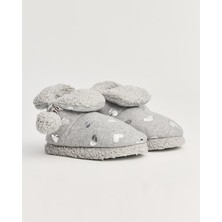 HENR - Puantiyeli ve Ponponlu Kadın Panduf