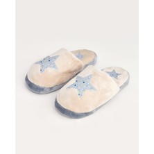 DOVY - Yıldız Baskılı Gri Kadın Ev Terliği