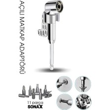 Marsilyan 105° Açılı Matkap Adaptörü Seti – 1/4” Hex Şaftlı, 11 Parça Çok Fonksiyonlu Vidalama U