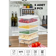 Mikrodalga ve Derin Dondurucuya Uygun Freshkeep Saklama Kabı 5'li Set - Beyaz