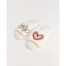 Bride - Yazılı Beyaz Gelin Terliği