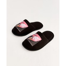 BLACKPİNK-S Dondurma Şekilli Kadın Siyah Ev Terliği