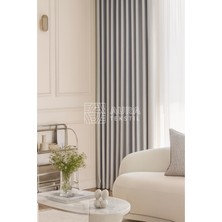 Fluiana Açık Gri %100 Güneş Geçirmez Blackout Perde|düz Dikim Pilesiz Blackout Perde| Işık Geçirmez Perde|