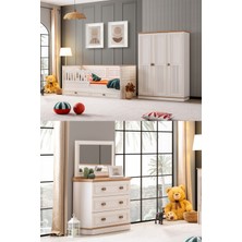 Setay Genç Odası Takımı , Zenit 3 Kapaklı Dolap, Yavrulu Korkuluklu Sedir Karyola, Şifonyer