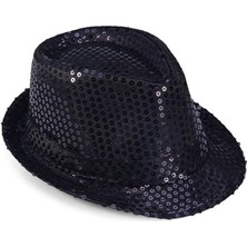 Skygo Çocuk Boy Siyah Payetli Şapka Gösteri Şapkası 54 No