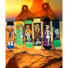 Al Bi 90'lık Al Bi 90Lık Taş Devri Çakmaktaş Desenli 6’lı Soket Çorap