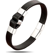 Moncuk Design Çelik Deri Bileklik 33514B4D1
