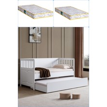 Setay Yavrulu Karyola, Beyaz Nikea Yavrulu Karyola + 2 Adet Comfort Yatak