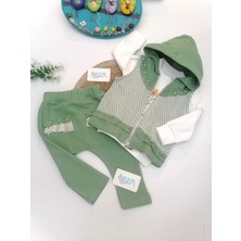 Genel File Model Yelekli Yeşil 3lü Takım Yeşil - 12-18 Ay