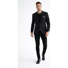 Plus Scorpion Erkek Mono Yaka Tek Düğmeli Çift Yırtmaçlı Blazer Ceket – Premium Dokuma Kumaş, 8 Renk