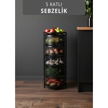 Jet's Home 5 Katlı Sebzelik Açılır Metal Patates Soğan Sepeti Paslanmaz Meyvelik Organizer Sepet Siyah