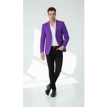 Plus Scorpion Erkek Mono Yaka Tek Düğmeli Çift Yırtmaçlı Blazer Ceket – Premium Dokuma Kumaş, 8 Renk