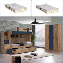 Setay Ranza, Riva Yavrulu Ranza 3 Kapaklı Dolap + 2 Comfort Yatak