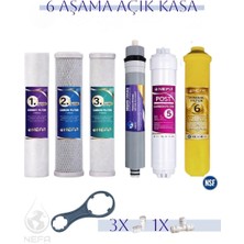 Nefa Açık Kasa Su Arıtma ve Ihlas Aura Cebilion -Compact Model- Uyumlu Extra Mineral 6'lı Filtre Seti