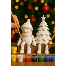 Printella Yılbaşı 2’li Boyama Seti – Kardan Adam ve Çam Ağacı Dekoratif Hobi Aktivite Seti