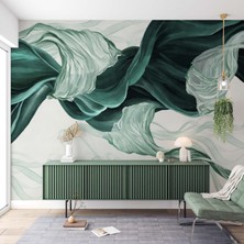 Grown Turkuaz Tonlarda Akışkan Soyut Duvar Kağıdı