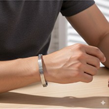 Miyoste Ayetel Kürsi Bileklik Gümüş Paslanmaz Çelik Ayarlanabilir Bileklik