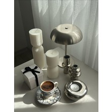 Lumieri Lumıerı Candle El Yapımı Kokusuz Çokgen Yuvarlak Dekoratif Kalıp Mum– Kırık Beyaz -20*7-15*7