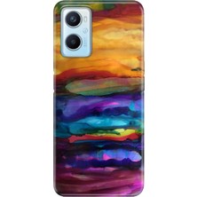 Grabono Oppo A96 Kılıf (CPH2333) Uyumlu Desenli Silikon Tpu Kareografi Sulu Boya