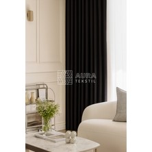 Fluiana Siyah %100 Güneş Geçirmez Blackout Perde|düz Dikim Pilesiz Blackout Perde| Işık Geçirmez Perde|