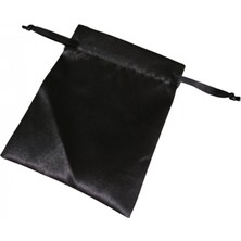 Özer Kutu Saten & Parlak Kese Siyah 10 Adet 9X12 cm Takı, Altın Kesesi (Ipli & Büzgülü)