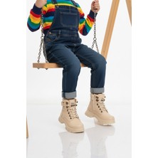 Ayakmod Bej Içi Polarlı Kaymaz Taban Unisex Çocuk Bot 24035 F