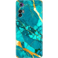 Grabono Tcl 30+ (Plus) Kılıf Silikon Renkli Resimli Arka Kapak Prag Mermer